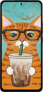 Силиконовый чехол Зеленоглазый кот в очках для Xiaomi Poco M7 Pro 5G - 4054u-3942 изображение 