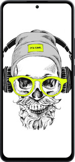 Силіконовий чехол Череп в окулярах і навушниках для Xiaomi Poco M7 Pro 5G - 4144u-3942 изображение 