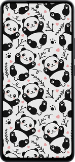 Силиконовый чехол Панды для Xiaomi Poco M7 Pro 5G - 4318u-3942 изображение 