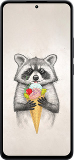 Силиконовый чехол Енотик с мороженым для Xiaomi Poco M7 Pro 5G - 4602u-3942 изображение 