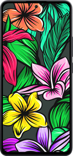 Силиконовый чехол Тропические цветы 1 для Xiaomi Poco M7 Pro 5G - 4753u-3942 изображение 