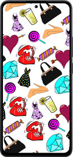 Силиконовый чехол stickers для Xiaomi Poco M7 Pro 5G - 4757u-3942 изображение 