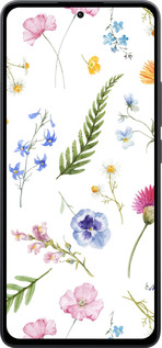 Силиконовый чехол Цветочный фон v2 для Xiaomi Poco M7 Pro 5G - 5472u-3942 изображение 