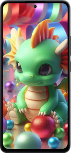 Силіконовий чехол Веселий дракончик для Xiaomi Poco M7 Pro 5G - 5812u-3942 изображение 