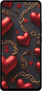 Силіконовий чехол Сердечки для Xiaomi Poco M7 Pro 5G - 5831u-3942 изображение 