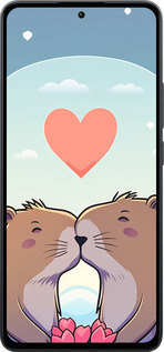 Силіконовий чехол Капібара кохання для Xiaomi Poco M7 Pro 5G - 6027u-3942 изображение 