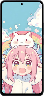 Силиконовый чехол Девочка аниме радуга для Xiaomi Poco M7 Pro 5G - 6304u-3942 изображение 