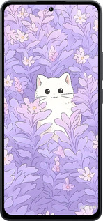 Силіконовий чехол Котик в цветах для Xiaomi Poco M7 Pro 5G - 6390u-3942 изображение 