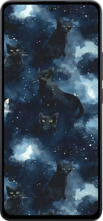 Силиконовый чехол Изображение Кошек с тёмной акварелью для Xiaomi Poco M7 Pro 5G - 6521u-3942 изображение 