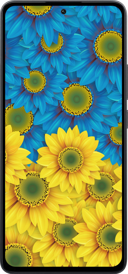 Силіконовий чехол Жовто-блакитні квіти  для Xiaomi Poco M7 Pro 5G - 1048u-3942 изображение 