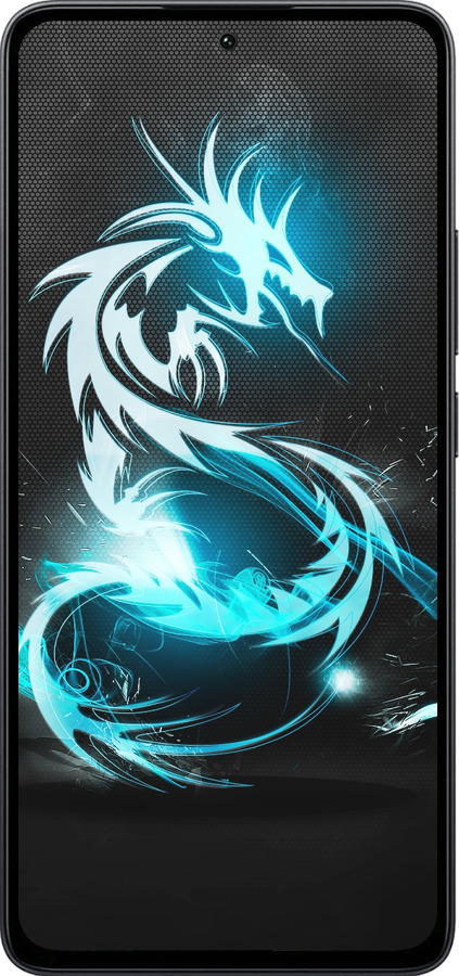 Силиконовый чехол Бело-голубой огненный дракон для Xiaomi Poco M7 Pro 5G - 113u-3942 изображение 