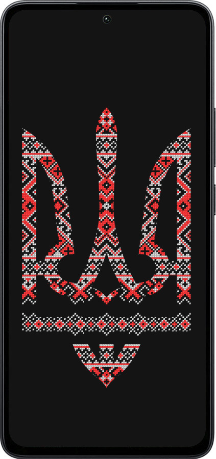 Силиконовый чехол Герб - вышиванка на черном фоне для Xiaomi Poco M7 Pro 5G - 1196u-3942 изображение 