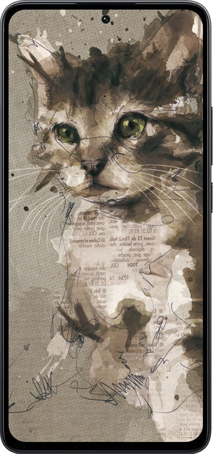 Силіконовий чехол Кошеня з плям і ліній для Xiaomi Poco M7 Pro 5G - 119u-3942 изображение 