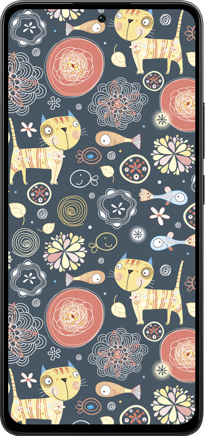 Силиконовый чехол Котята v4 для Xiaomi Poco M7 Pro 5G - 1224u-3942 изображение 