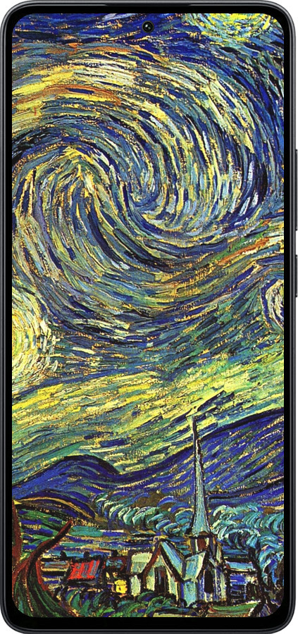 Силиконовый чехол Винсент Ван Гог. Звёздная ночь для Xiaomi Poco M7 Pro 5G - 163u-3942 изображение 