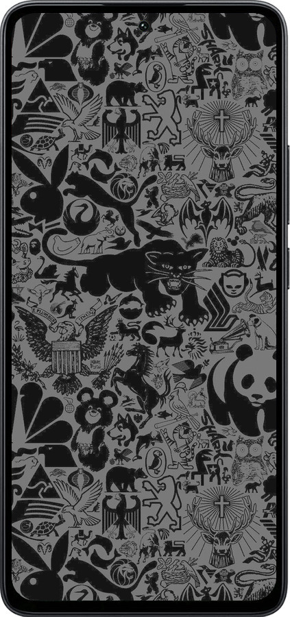 Силіконовий чехол Чорно-сірий стікер бомбінг для Xiaomi Poco M7 Pro 5G - 2432u-3942 изображение 