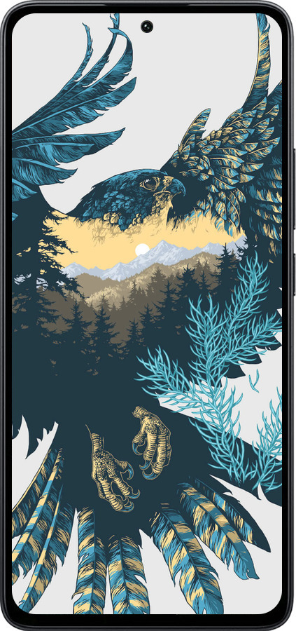Силіконовий чехол Арт-орел на фоні природи для Xiaomi Poco M7 Pro 5G - 3983u-3942 изображение 