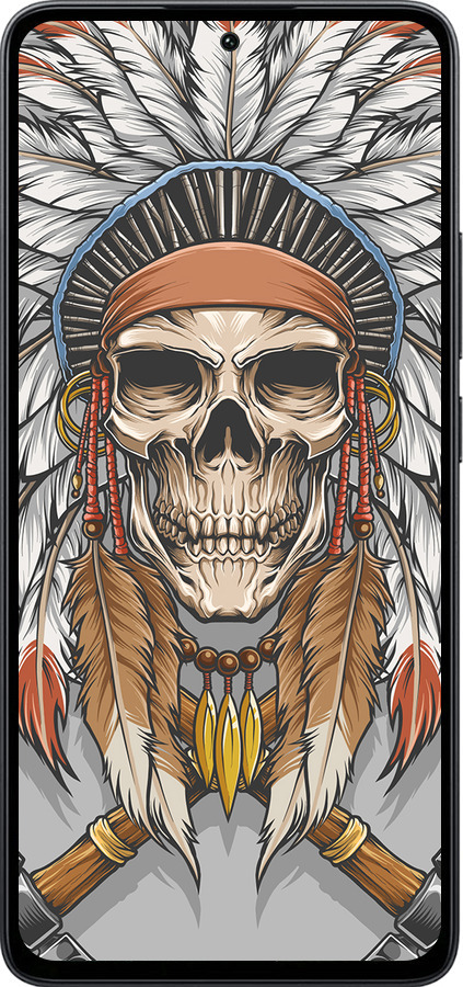 Силиконовый чехол Череп индейца для Xiaomi Poco M7 Pro 5G - 4032u-3942 изображение 