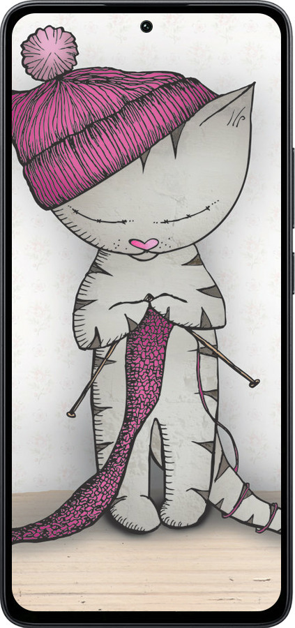 Силиконовый чехол Кошка рукодельница для Xiaomi Poco M7 Pro 5G - 4056u-3942 изображение 
