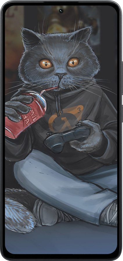 Силиконовый чехол gamer cat для Xiaomi Poco M7 Pro 5G - 4140u-3942 изображение 