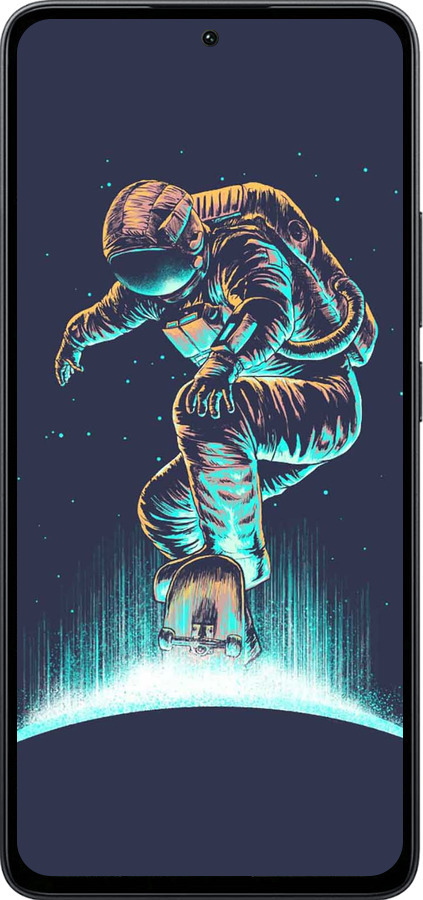 Силиконовый чехол Космонавт на скейтборде для Xiaomi Poco M7 Pro 5G - 4145u-3942 изображение 