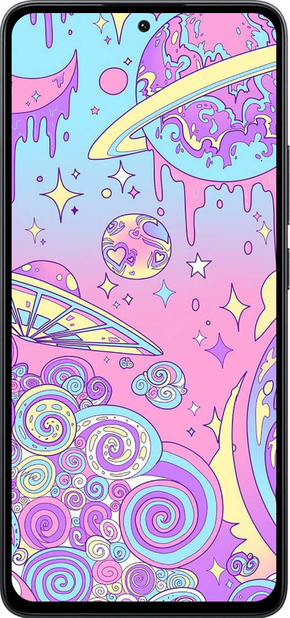 Силіконовий чехол Рожева галактика для Xiaomi Poco M7 Pro 5G - 4146u-3942 изображение 