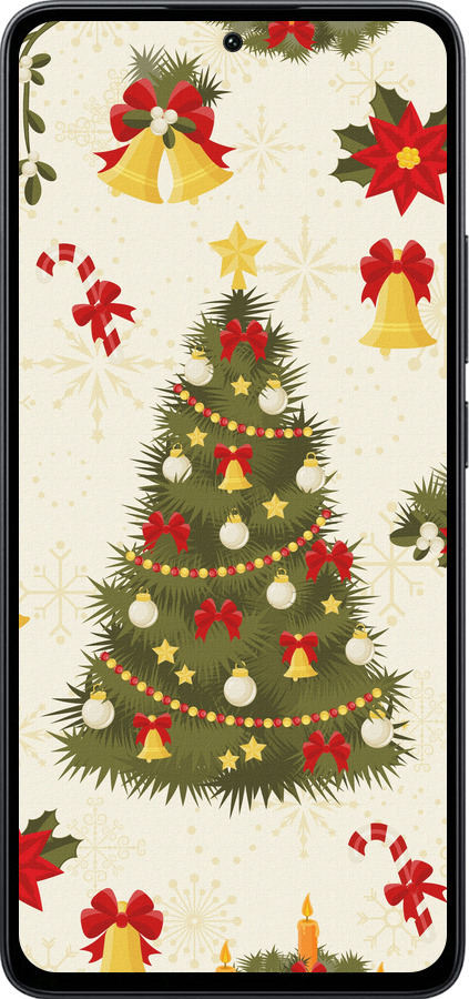 Силиконовый чехол Новогодняя елка для Xiaomi Poco M7 Pro 5G - 4198u-3942 изображение 