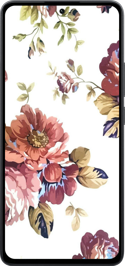 Силиконовый чехол Vintage flowers для Xiaomi Poco M7 Pro 5G - 4333u-3942 изображение 
