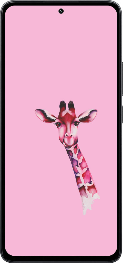 Силиконовый чехол Розовая жирафа для Xiaomi Poco M7 Pro 5G - 4441u-3942 изображение 