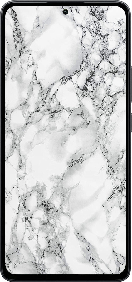 Силиконовый чехол Мрамор белый для Xiaomi Poco M7 Pro 5G - 4480u-3942 изображение 