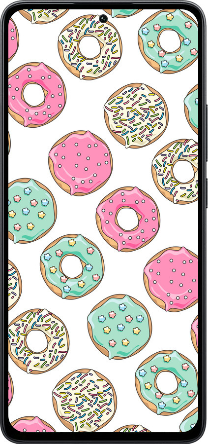 Силиконовый чехол Пончики 1 для Xiaomi Poco M7 Pro 5G - 4657u-3942 изображение 