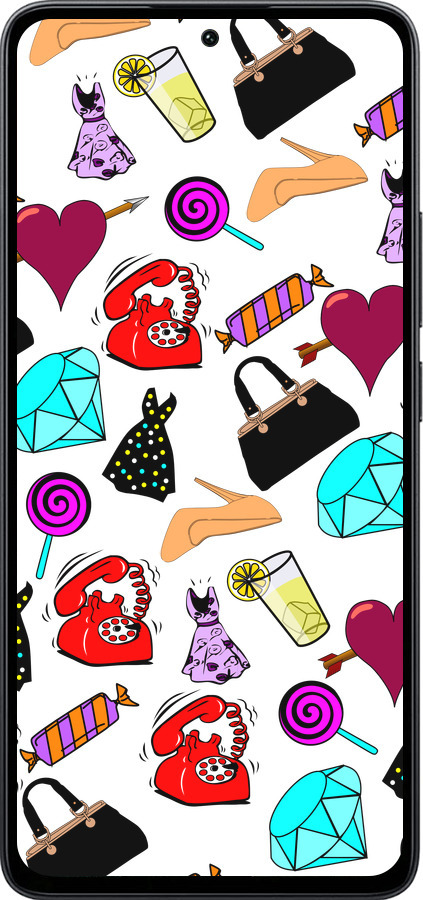 Силиконовый чехол stickers для Xiaomi Poco M7 Pro 5G - 4757u-3942 изображение 
