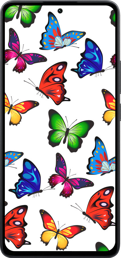 Силіконовий чехол Барвисті метелики для Xiaomi Poco M7 Pro 5G - 4761u-3942 изображение 