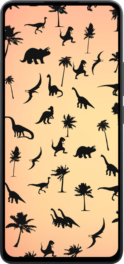 Силиконовый чехол Динозаврики 1 для Xiaomi Poco M7 Pro 5G - 4772u-3942 изображение 