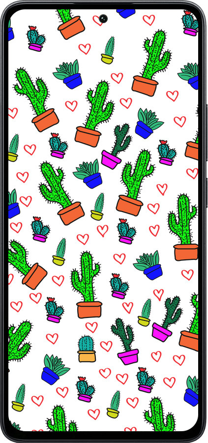 Силиконовый чехол Кактусы 4 для Xiaomi Poco M7 Pro 5G - 4856u-3942 изображение 