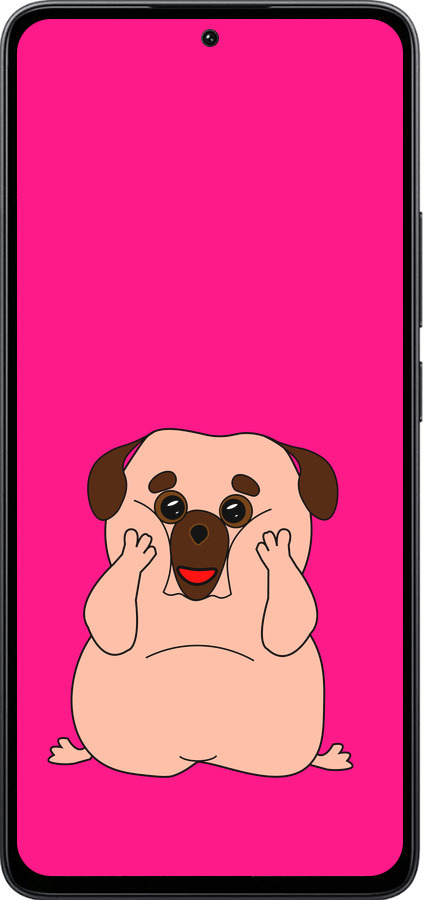 Силиконовый чехол Весёлый мопс для Xiaomi Poco M7 Pro 5G - 4908u-3942 изображение 