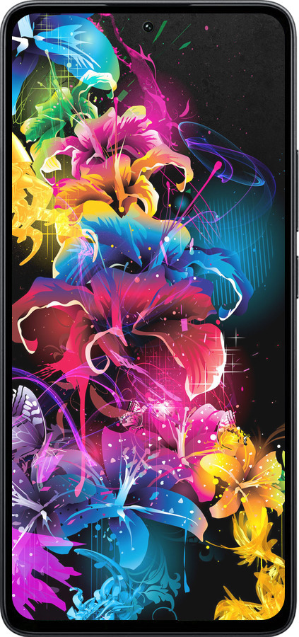 Силиконовый чехол Абстрактные цветы для Xiaomi Poco M7 Pro 5G - 511u-3942 изображение 