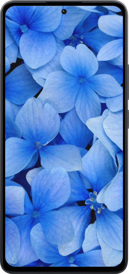 Силиконовый чехол Синие цветы для Xiaomi Poco M7 Pro 5G - 526u-3942 изображение 