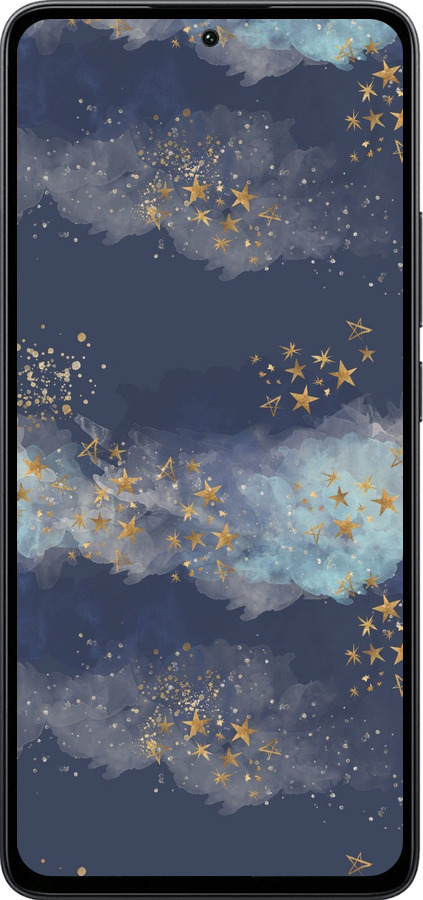 Силиконовый чехол Ночь золотые звезды для Xiaomi Poco M7 Pro 5G - 5421u-3942 изображение 