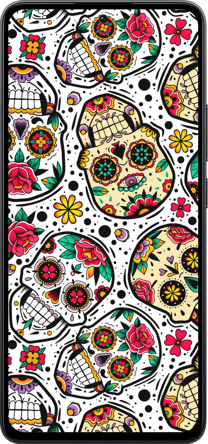 Силиконовый чехол Черепа для Xiaomi Poco M7 Pro 5G - 5471u-3942 изображение 