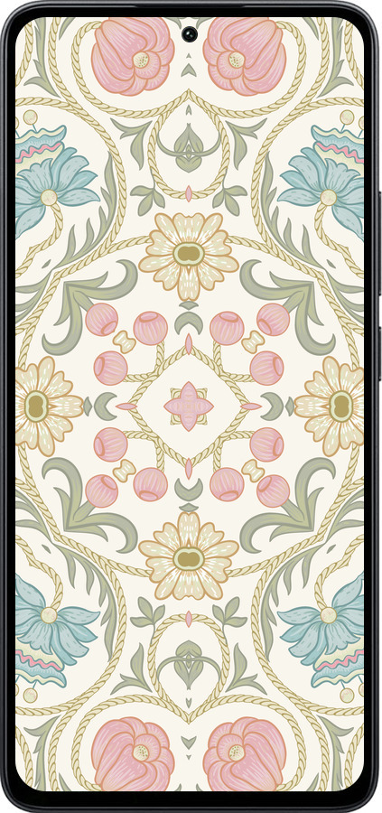 Силиконовый чехол Цветочный орнамент v2 для Xiaomi Poco M7 Pro 5G - 5513u-3942 изображение 