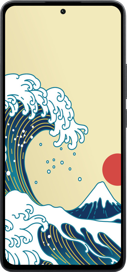 Силиконовый чехол Японские волны для Xiaomi Poco M7 Pro 5G - 5533u-3942 изображение 