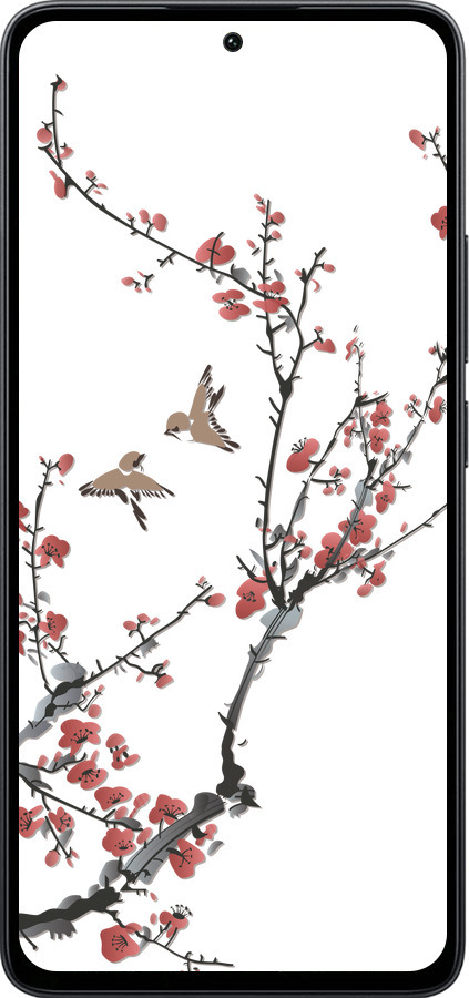 Силіконовий чехол Сакура v2 для Xiaomi Poco M7 Pro 5G - 5538u-3942 изображение 