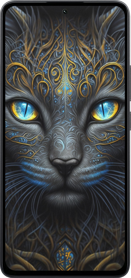 Силиконовый чехол Кошка для Xiaomi Poco M7 Pro 5G - 5548u-3942 изображение 