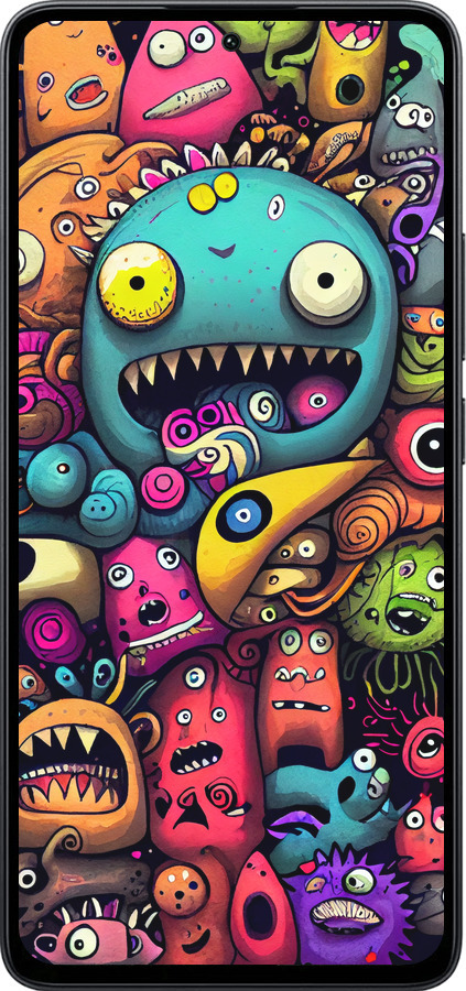 Силиконовый чехол Cмешные монстры для Xiaomi Poco M7 Pro 5G - 5549u-3942 изображение 