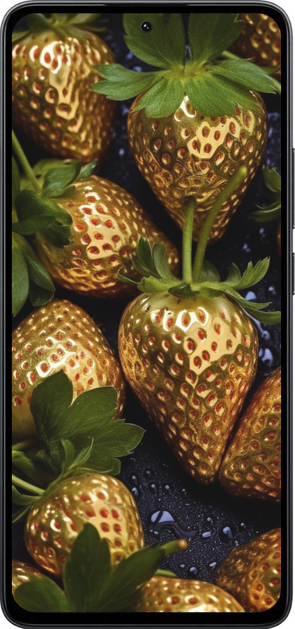 Силиконовый чехол Золотая клубника для Xiaomi Poco M7 Pro 5G - 5637u-3942 изображение 