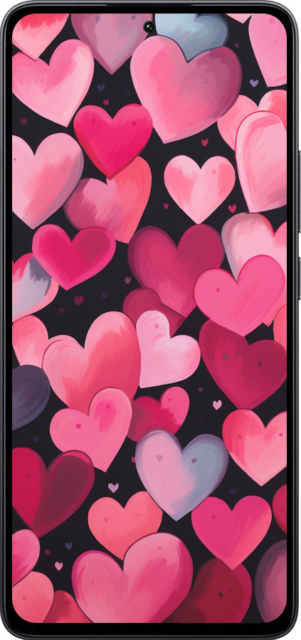 Силиконовый чехол Сердечки 4 для Xiaomi Poco M7 Pro 5G - 5662u-3942 изображение 