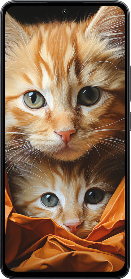 Силіконовий чехол Котики 2 для Xiaomi Poco M7 Pro 5G - 5664u-3942 изображение 