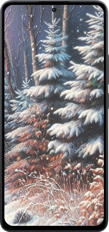 Силиконовый чехол Зимний пейзаж для Xiaomi Poco M7 Pro 5G - 5814u-3942 изображение 