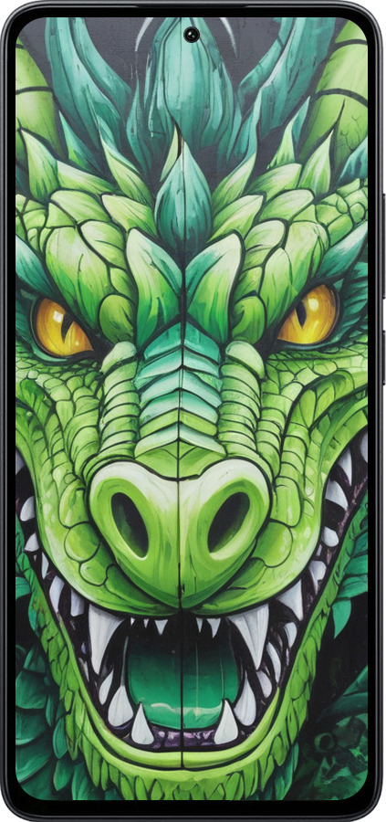 Силиконовый чехол Зелёный дракон для Xiaomi Poco M7 Pro 5G - 5816u-3942 изображение 